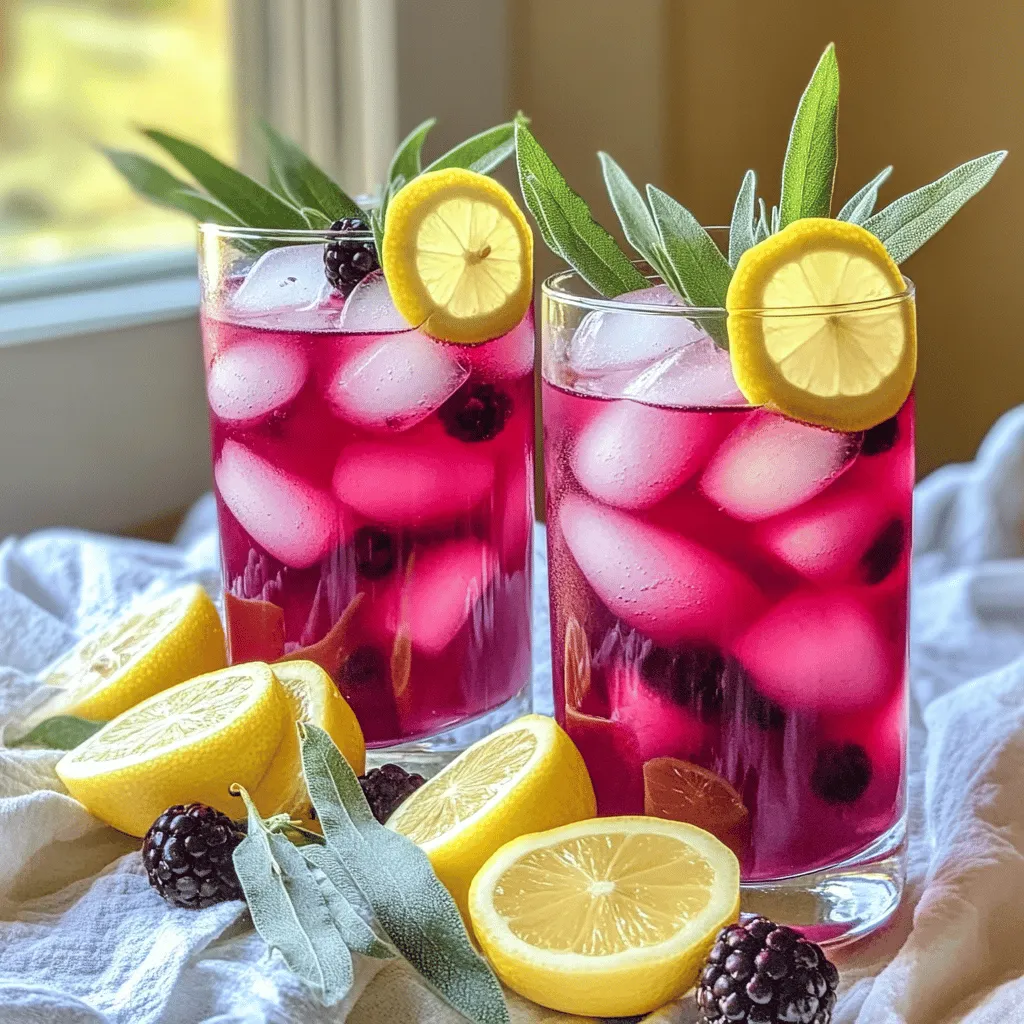 Brombeer-Salbei-Zitronenlimonade Mocktail frisch genießen