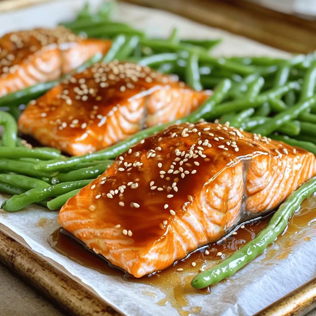 Sheet-Pan Teriyaki Lachs mit grünen Bohnen lecker
