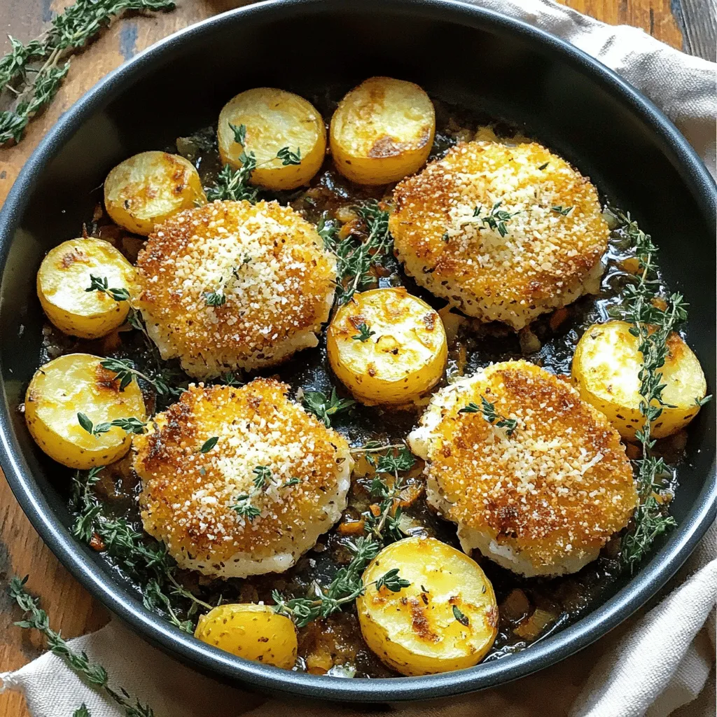 One-Pan Knoblauch-Parmesan-Hühnchen mit Kartoffeln