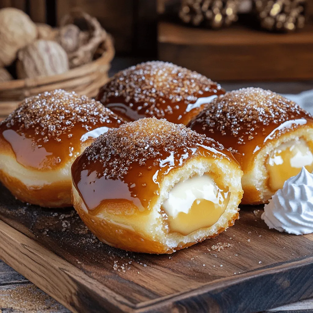 Crème Brûlée Donuts mit köstlicher Füllung