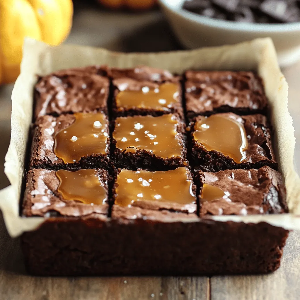 Salted Caramel Chocolate Pumpkin Brownies Rezept