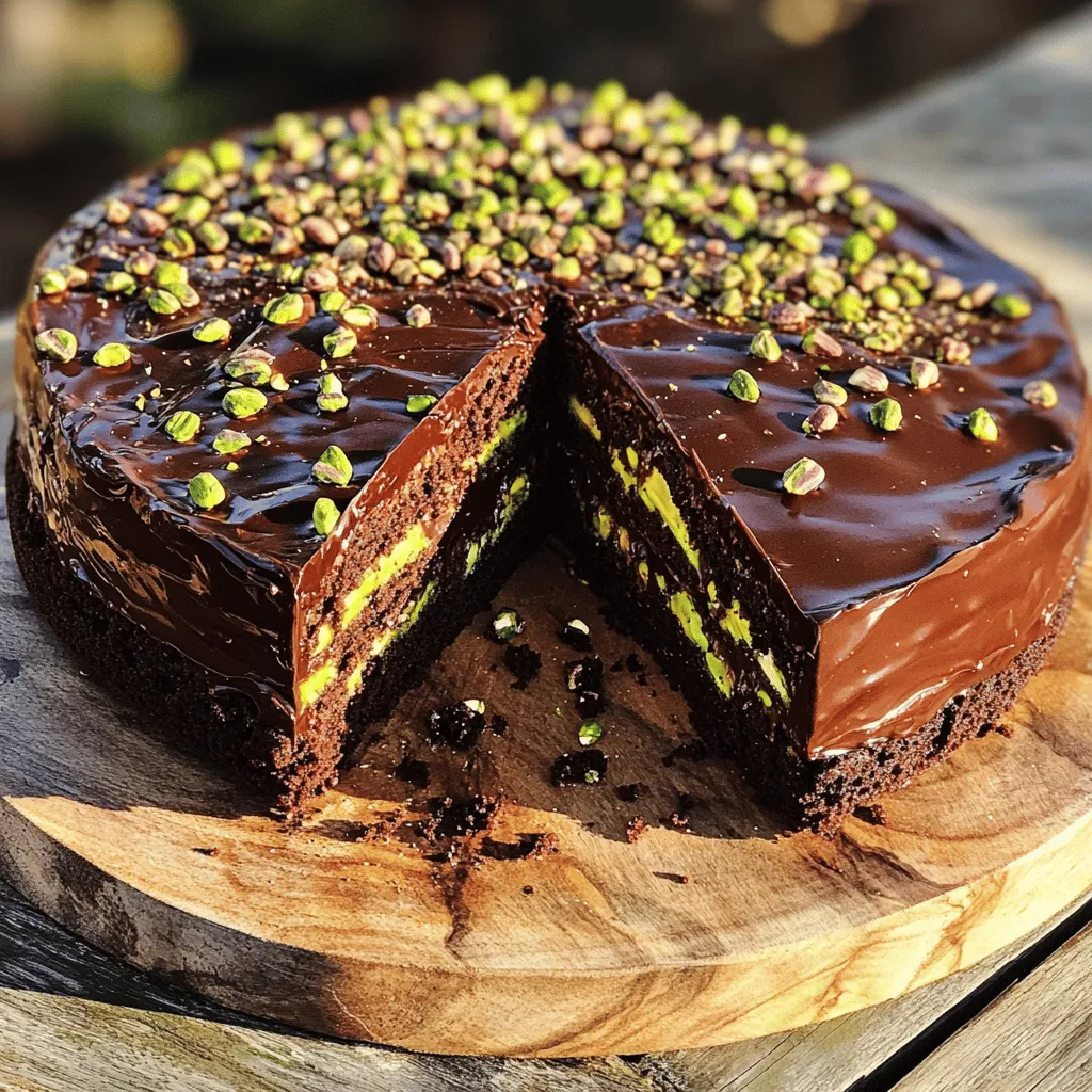 Schokoladen-Pistazien-Kuchen köstlicher Genuss