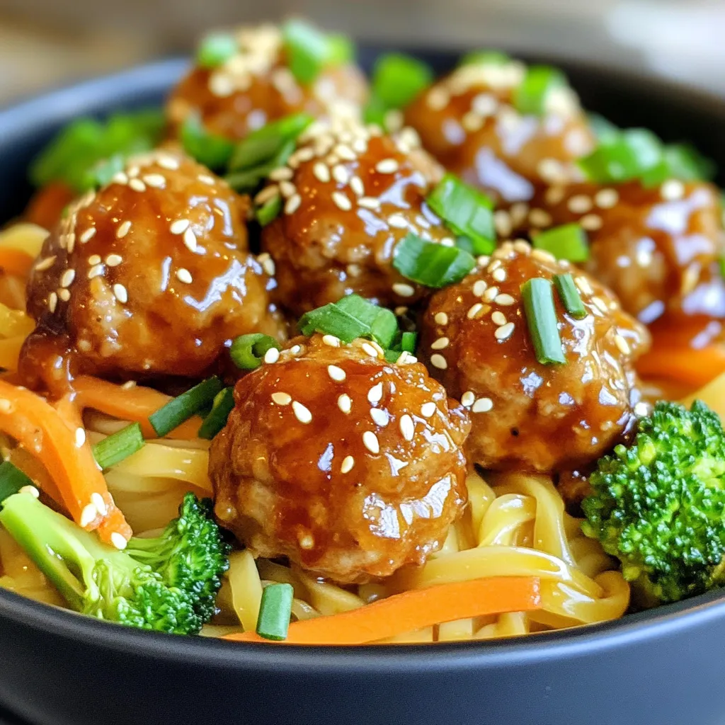 Teriyaki Fleischbällchen Nudeln Einfaches Genussrezept