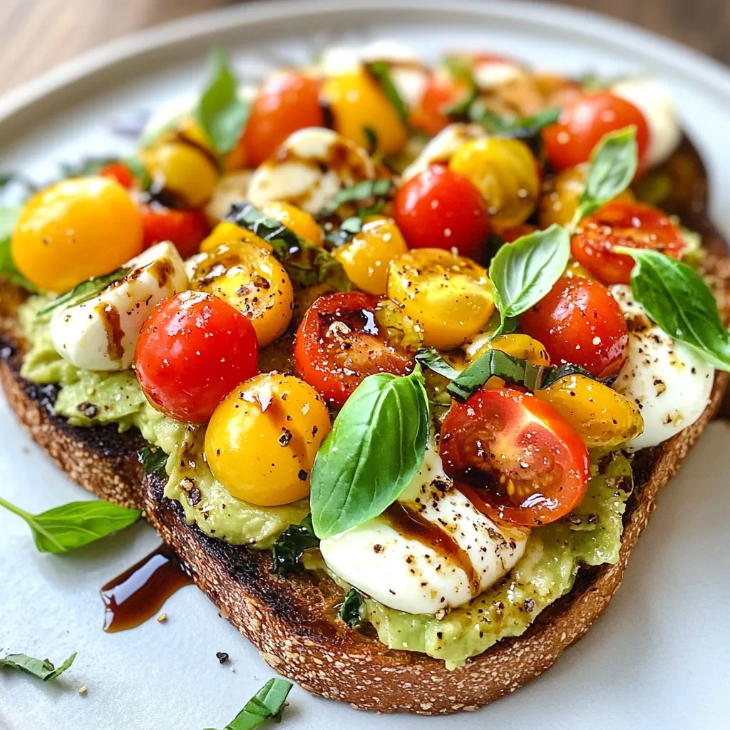 Avocado Caprese Toast mit frischen Zutaten genießen