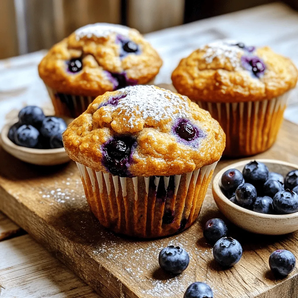Blaubeer-Haferflocken-Muffins gesunde Leckerei genießen