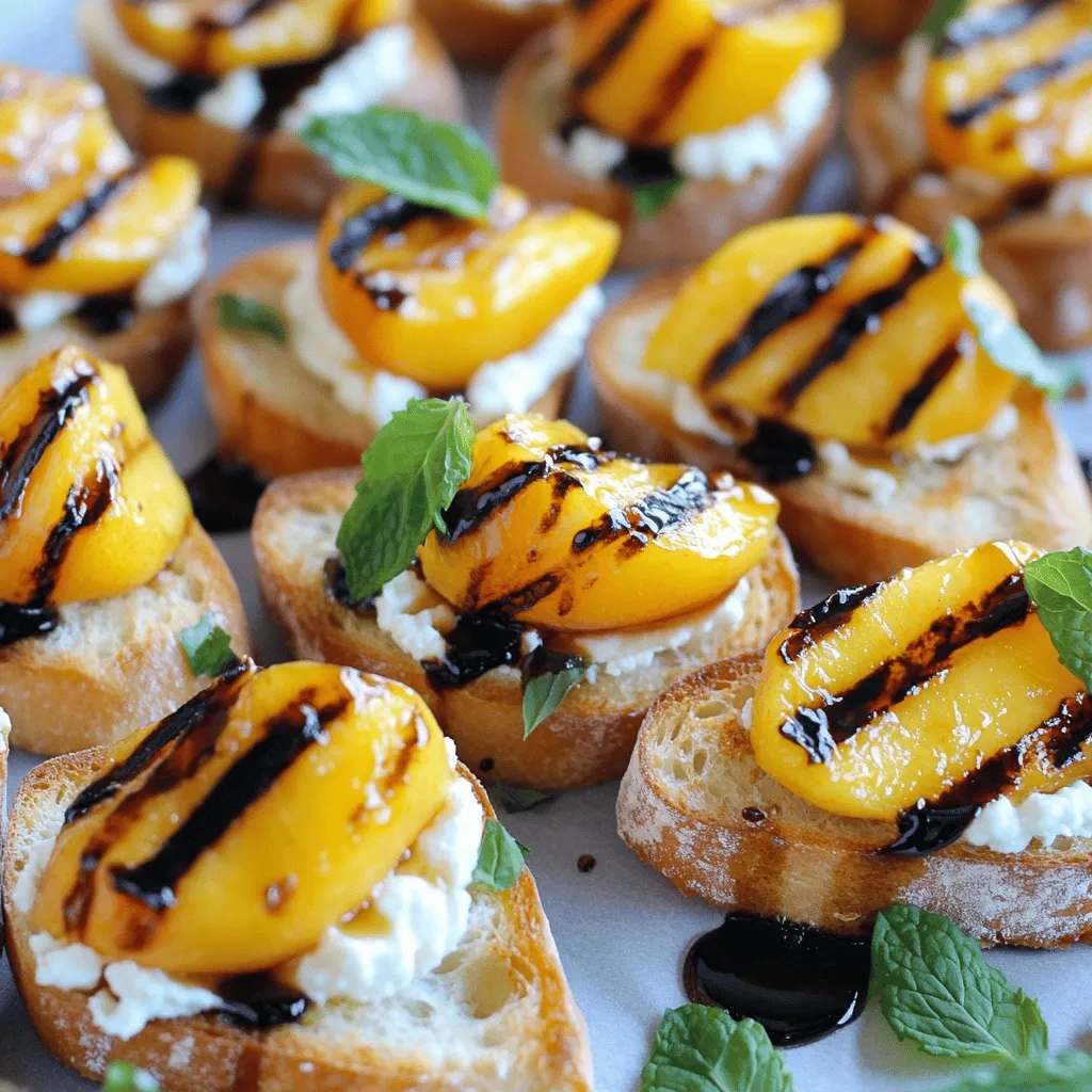 Grilled Peach Crostini Einfach und Lecker Rezept