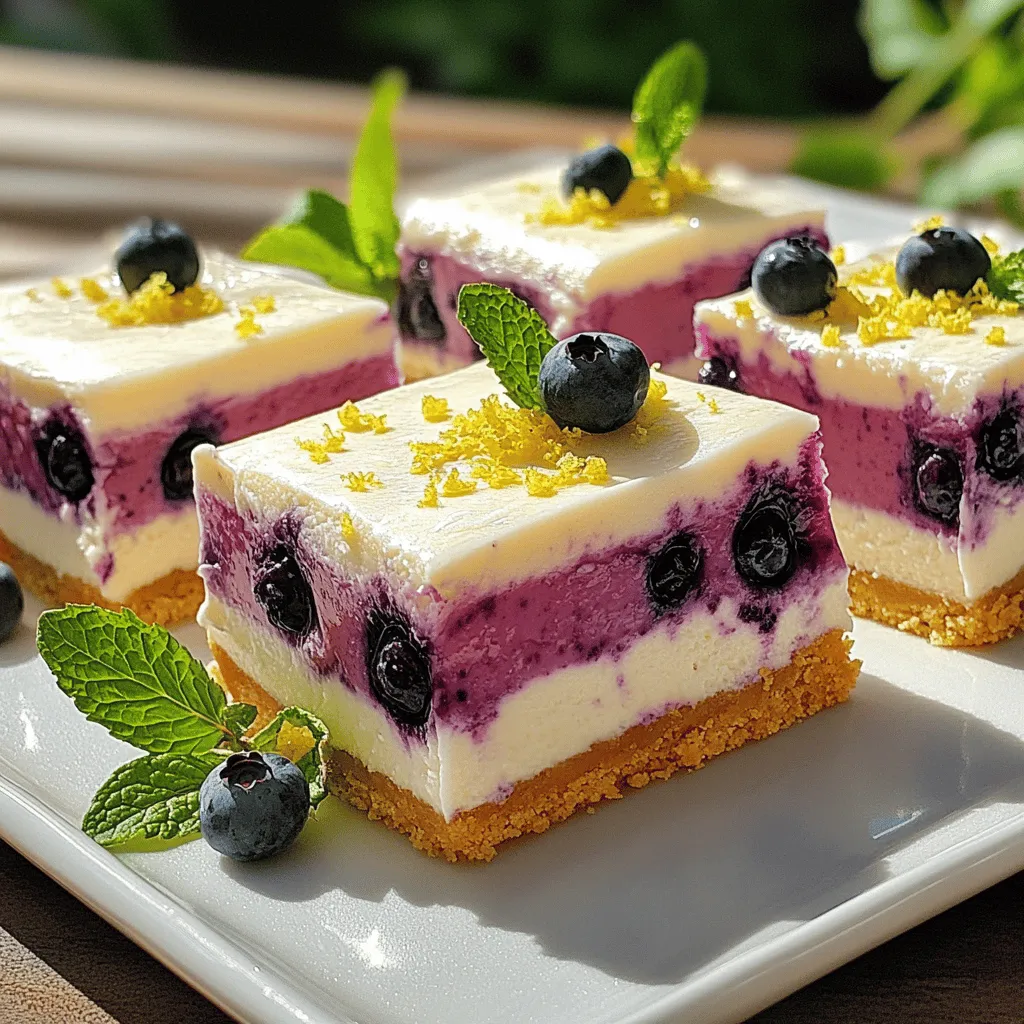 Lemon Blueberry Cheesecake Bars Einfaches Dessert Rezept