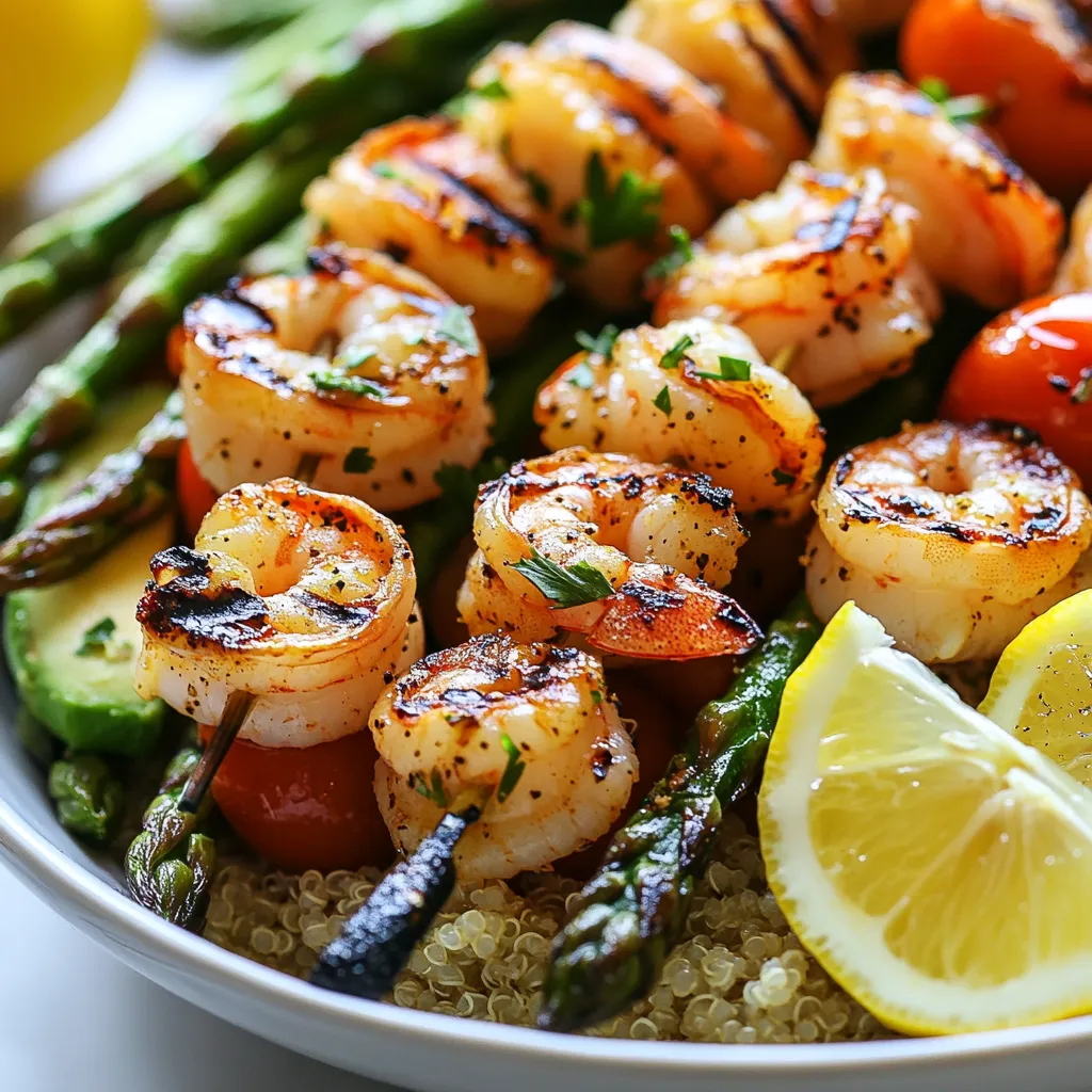 Grilled Shrimp Asparagus Bowl Leckere gesunde Mahlzeit