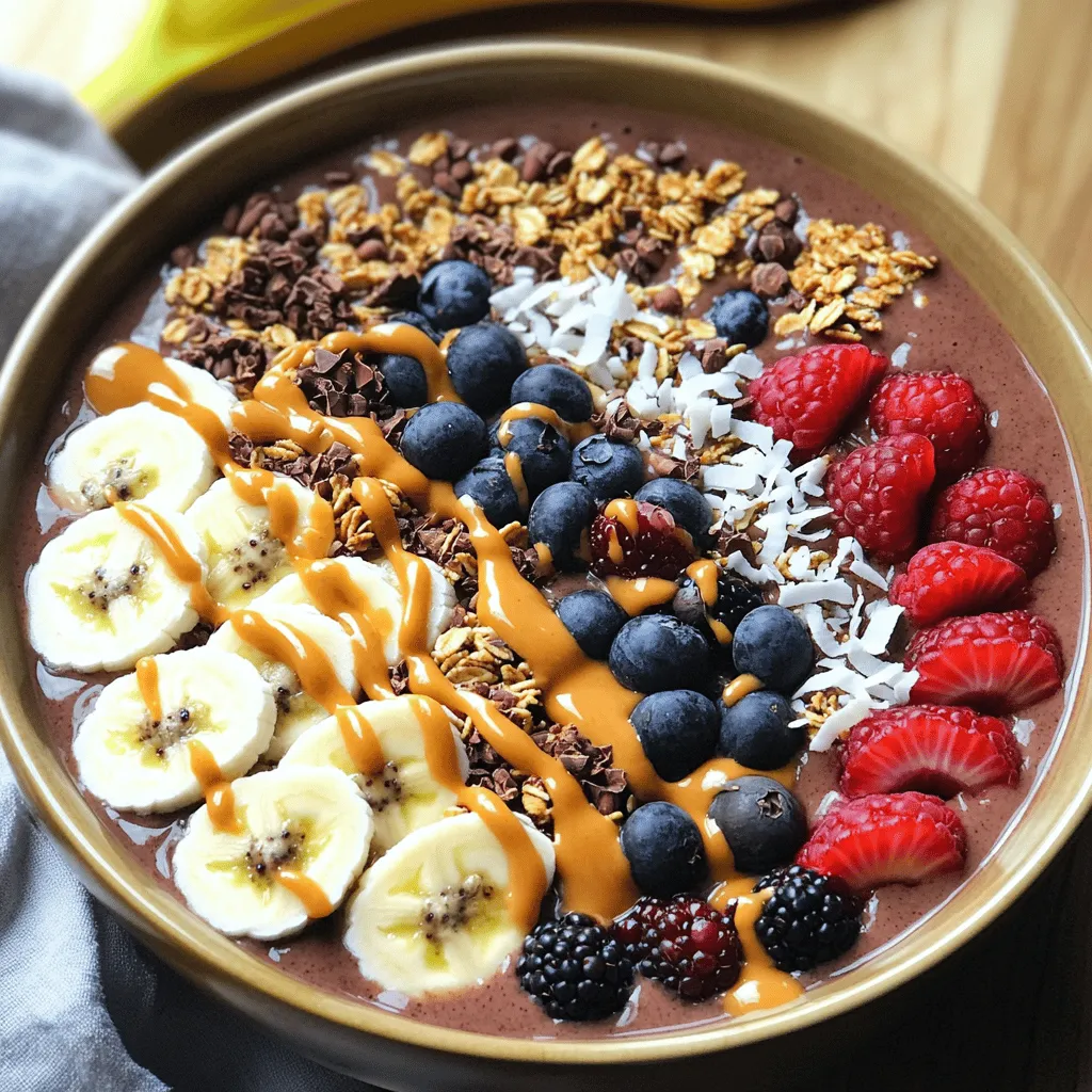 Schokoladen-Erdnussbutter Smoothie Bowl Kraftvoll genießen