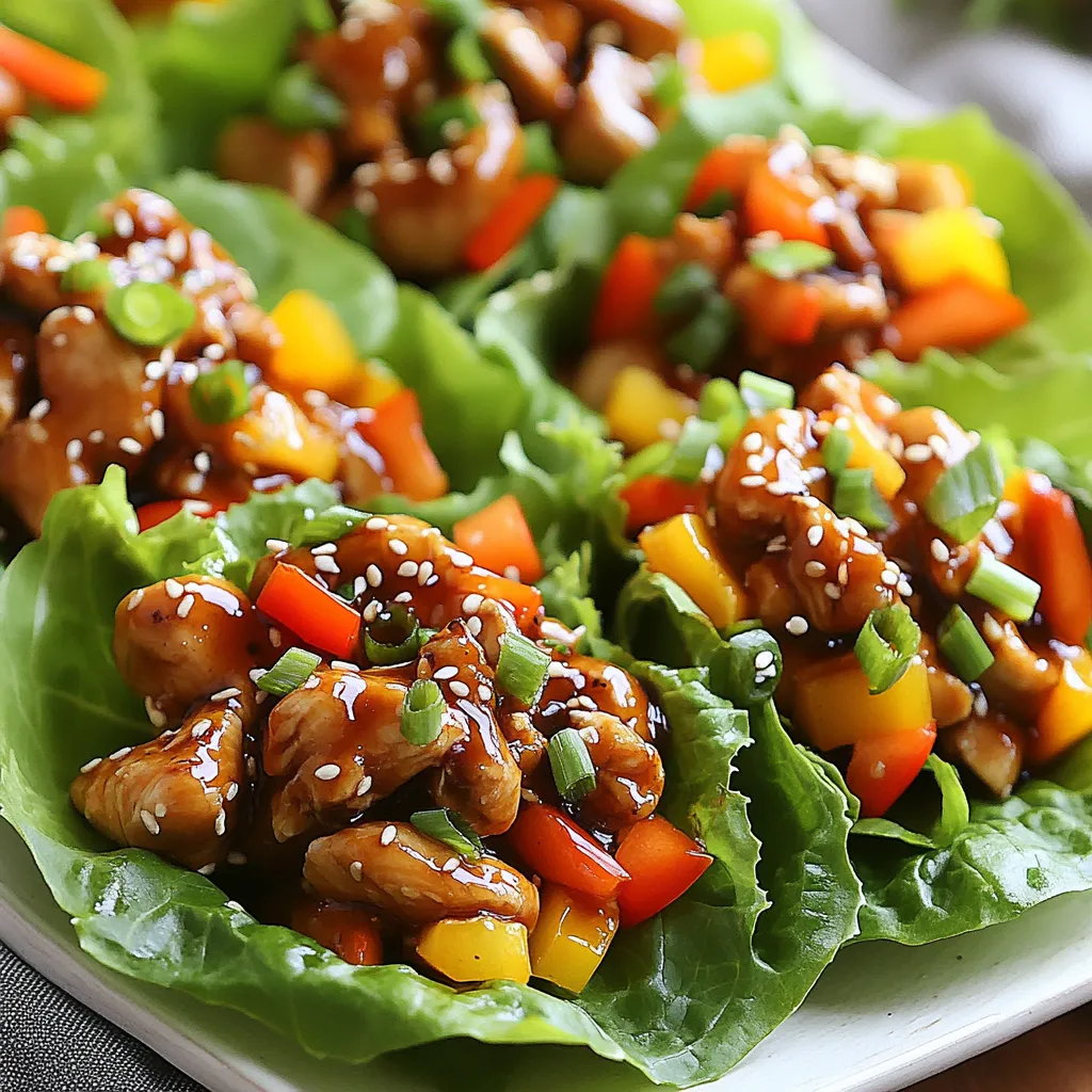Teriyaki Chicken Lettuce Wraps köstlich und frisch
