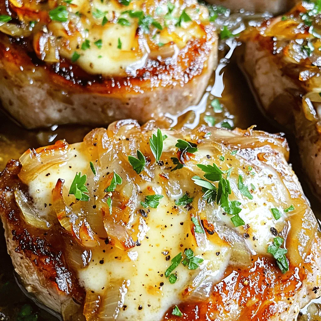 French Onion Smothered Pork Chops Lecker und Einfach