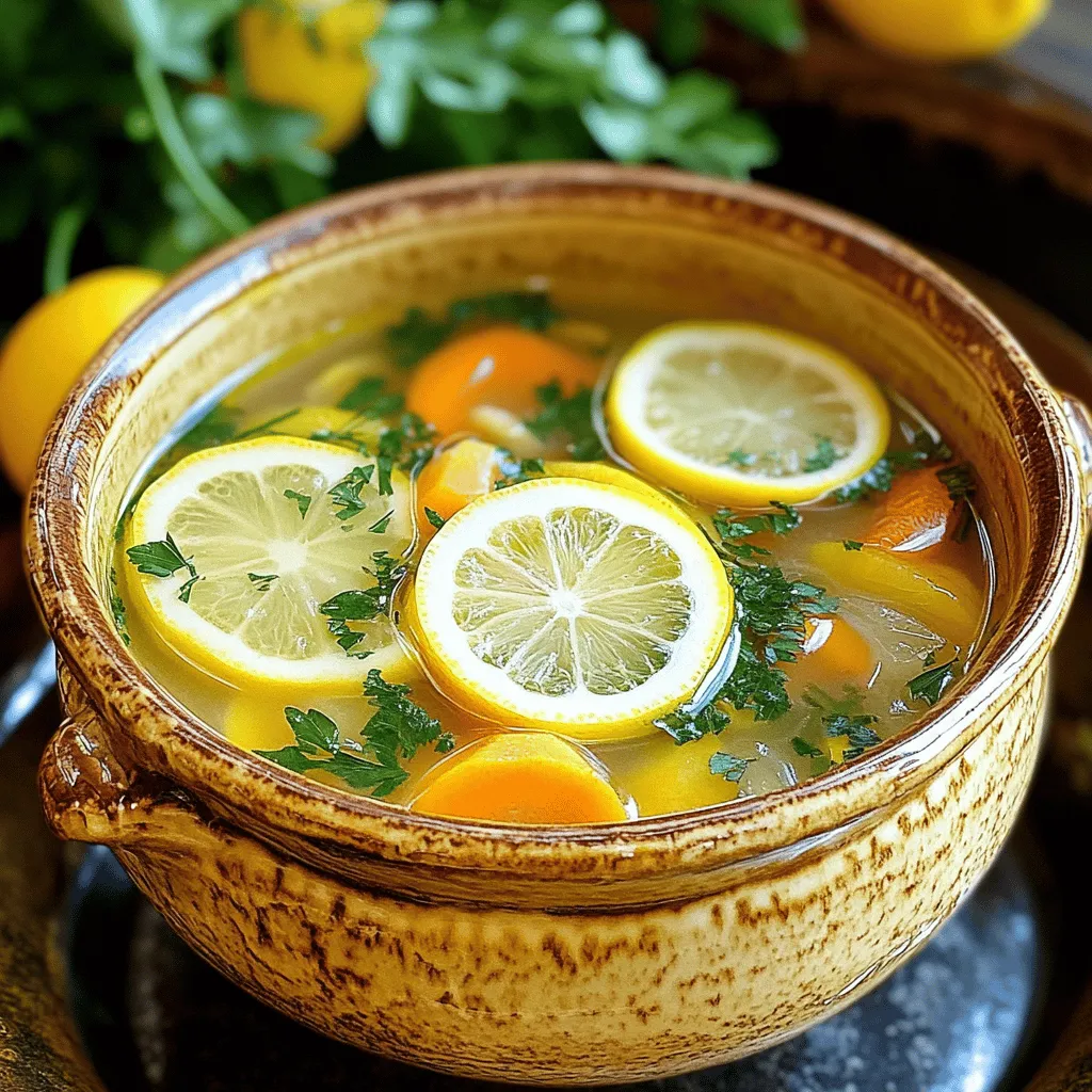 Hühnchen Zitronen Reis Suppe Nahrhaft und Einfach