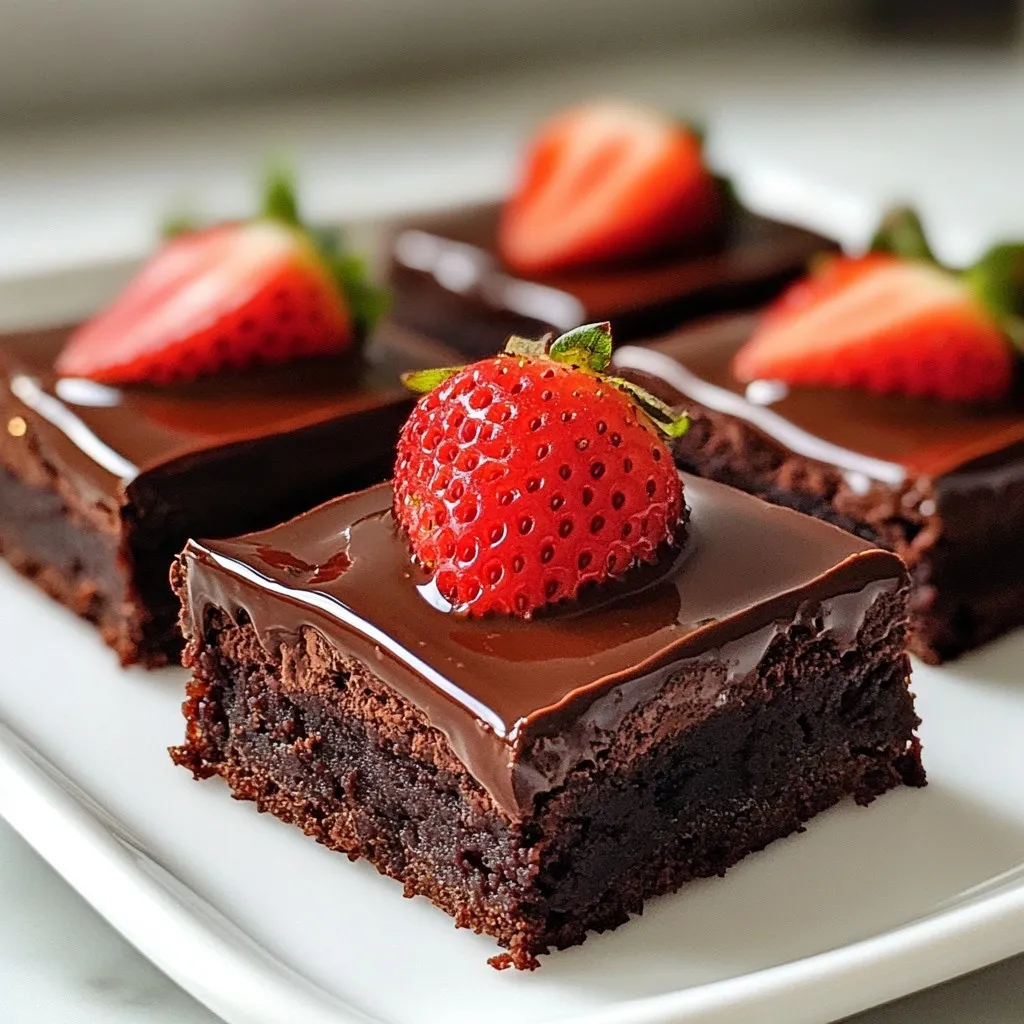 Schokoladenüberzogene Erdbeer-Brownies Rezept