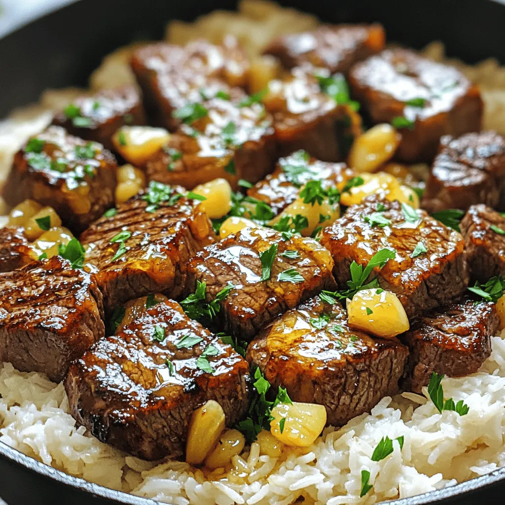 Honey Garlic Butter Steak and Rice Skillet Recipe lecker