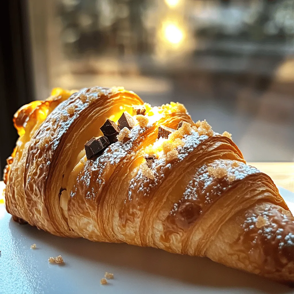 Um das perfekte Le Crookie zu machen, sind einige einfache Schritte nötig. Zuerst müssen wir die typischen Zutaten bereitstellen. Ein Croissant, Schokoladenstückchen, Sahnefrischkäse, Puderzucker, Vanilleextrakt, Kekse, Salz und ein Eigelb sind alles, was wir brauchen. Diese Zutaten machen unseren Le Crookie lecker und besonders.