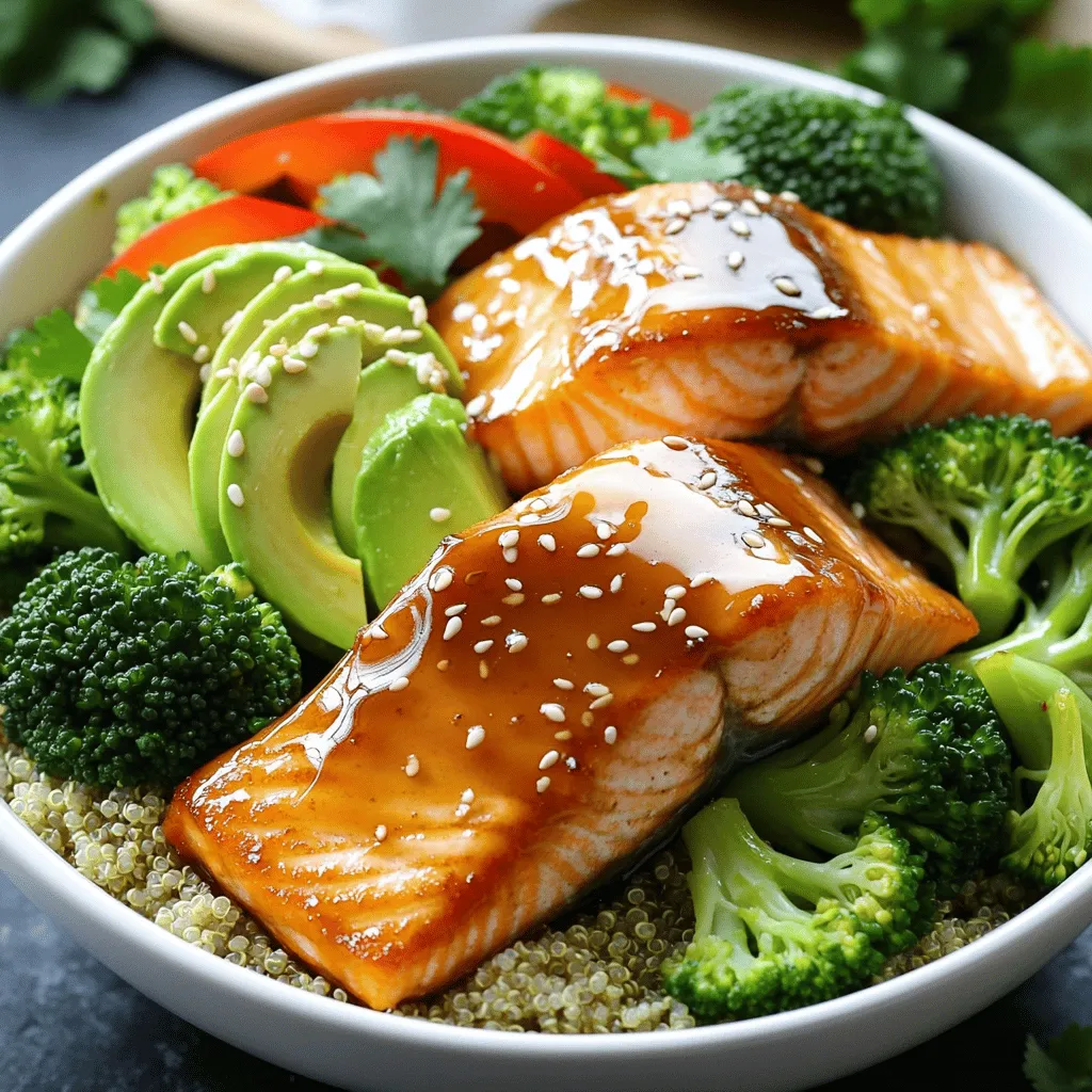 Minute Honey Garlic Salmon Bowls Einfache und Gesunde Mahlzeit