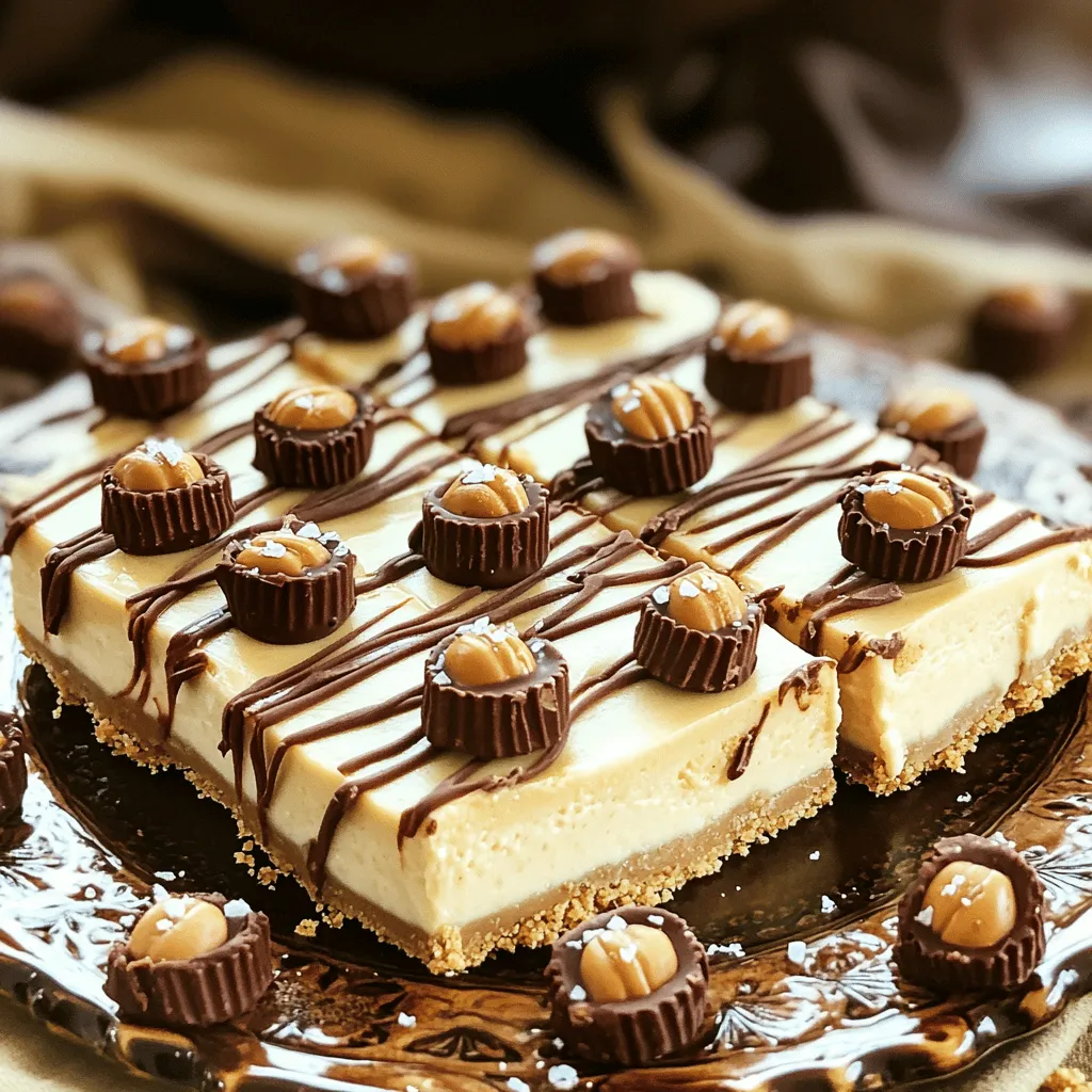 No-Bake Peanut Butter Cup Cheesecake Bars Rezept