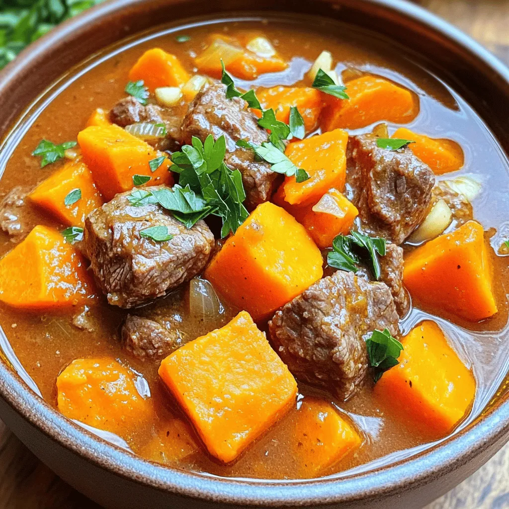 Slow Cooker Beef Sweet Potato Stew Herzhaftes Rezept
