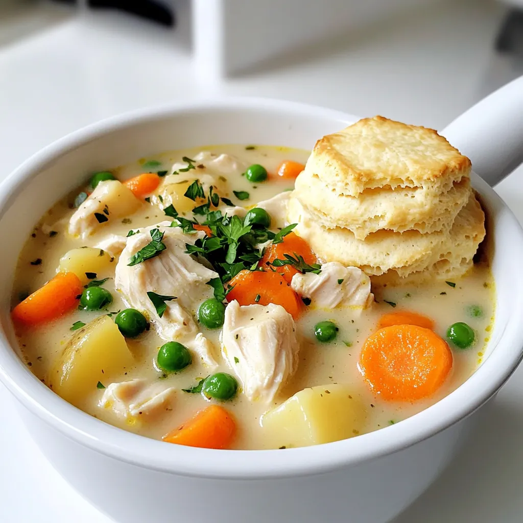 Leckere Slow Cooker Chicken Pot Pie Soup Einfach Rezept