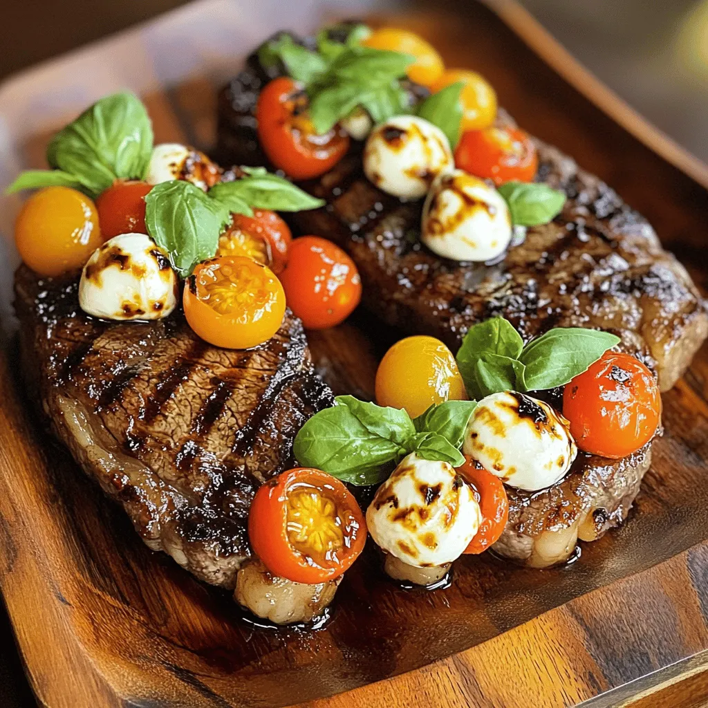Balsamic Caprese Grilled Steak Recipe Zart und Lecker