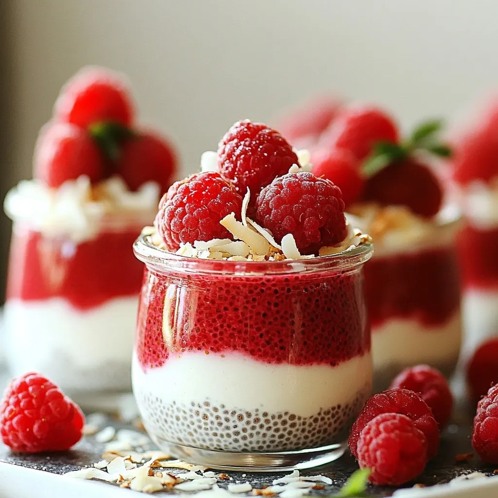 Köstlicher Coconut Raspberry Chia Pudding Rezept