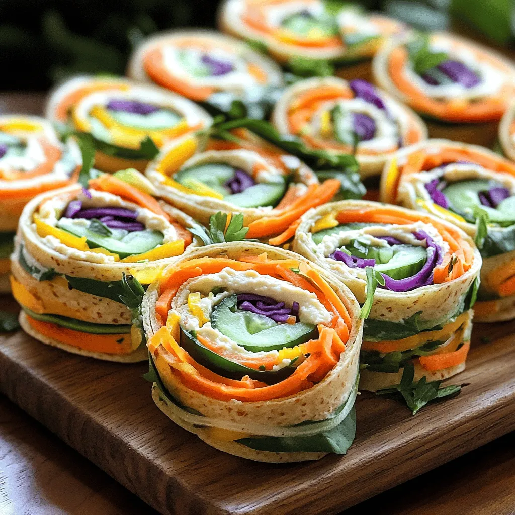 Rainbow Veggie Pinwheels Frisch und Gesund Genießen