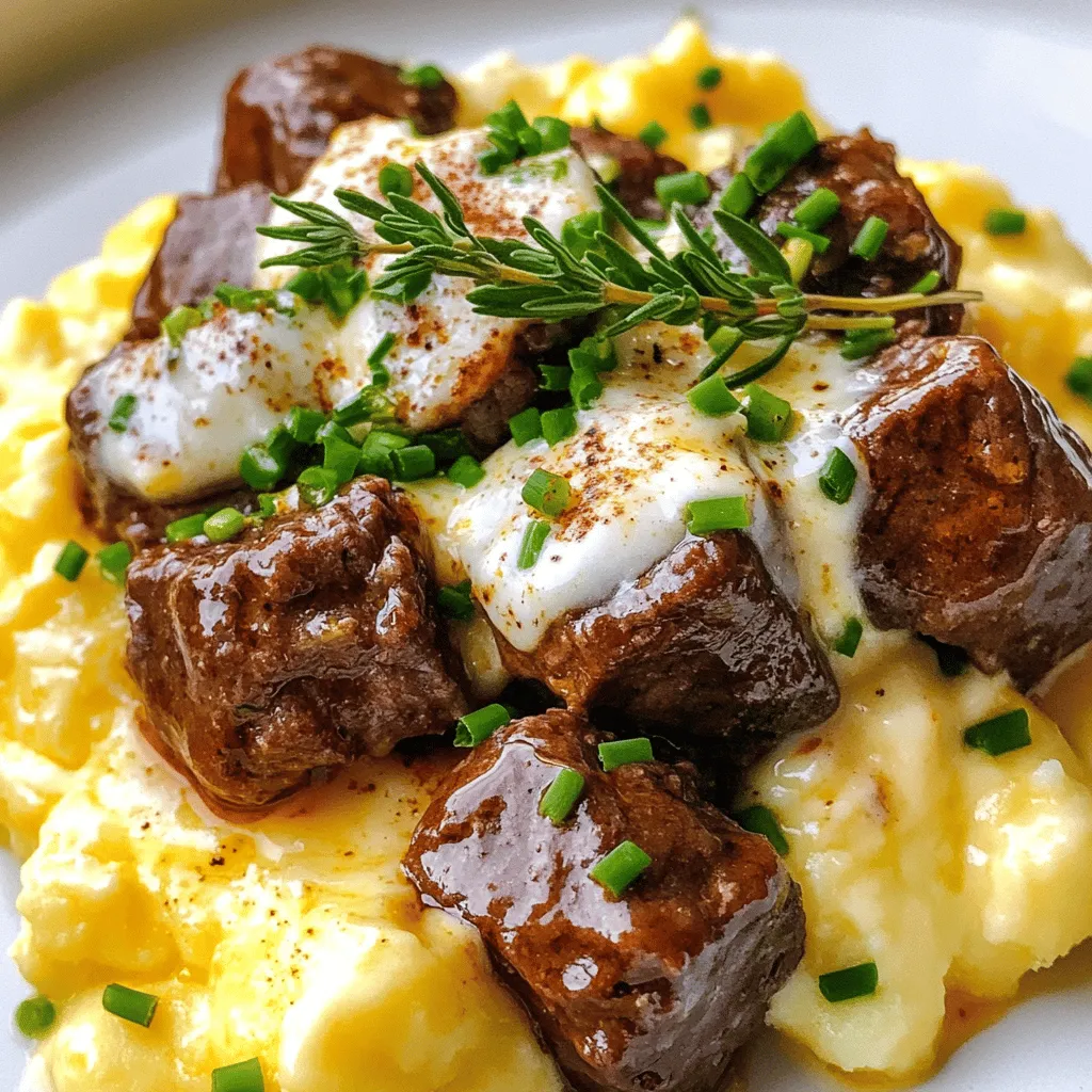 Knoblauchbutter-Rinderbisse und Käse-Kartoffeln lecker