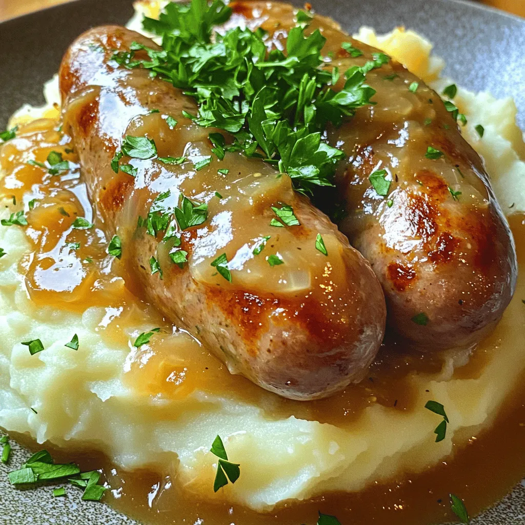 - 6 Schweinswürste (am besten mit Kräutern) - 800 g Kartoffeln, geschält und gewürfelt - 50 g Butter - 100 ml Milch