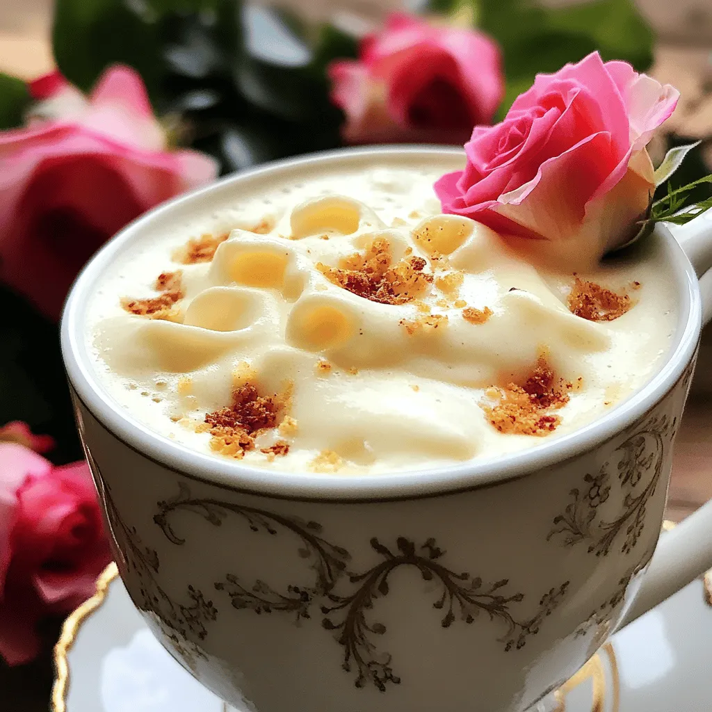 Für einen Vanille-Rosen-Tee-Latte brauchst du einige einfache Zutaten. Du benötigst zwei Tassen Wasser. Zwei Teebeutel schwarzen Tee sind wichtig. Du kannst auch zwei Esslöffel losen schwarzen Tee verwenden. Die Rosenblätter sind ein Muss, also hole dir zwei Teelöffel getrocknete Rosenblätter. Vanilleextrakt ist der nächste Schritt. Ein Teelöffel davon bringt den Geschmack. Für die Milch, eine Tasse normale oder pflanzliche Milch ist gut. Süße deinen Latte mit zwei Teelöffeln Honig oder Ahornsirup. Optional kannst du eine Prise Zimt hinzufügen. Frische Rosenblätter sind schön zur Dekoration.