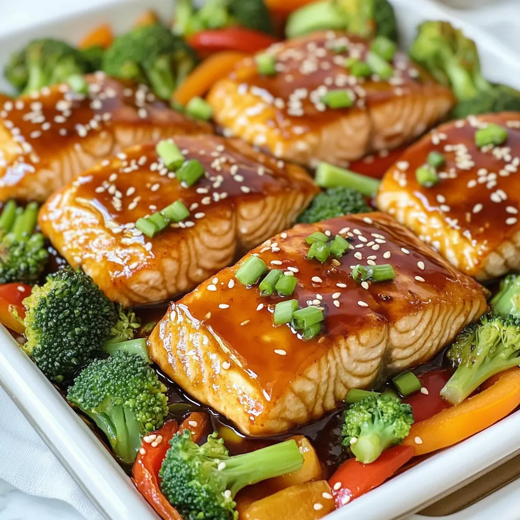 Teriyaki Salmon Sheet Pan Einfaches und Schnelles Gericht