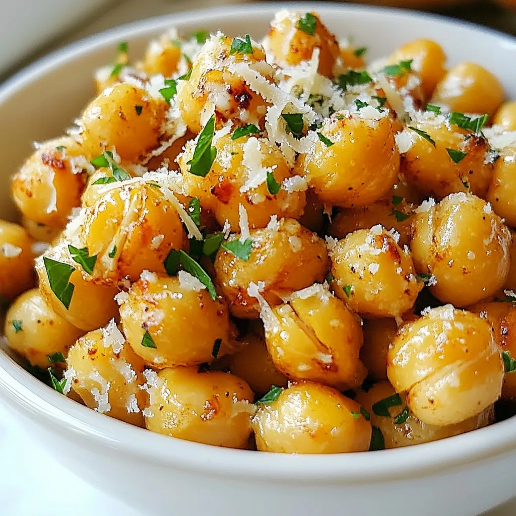 Knoblauch Parmesan geröstete Kichererbsen Rezept