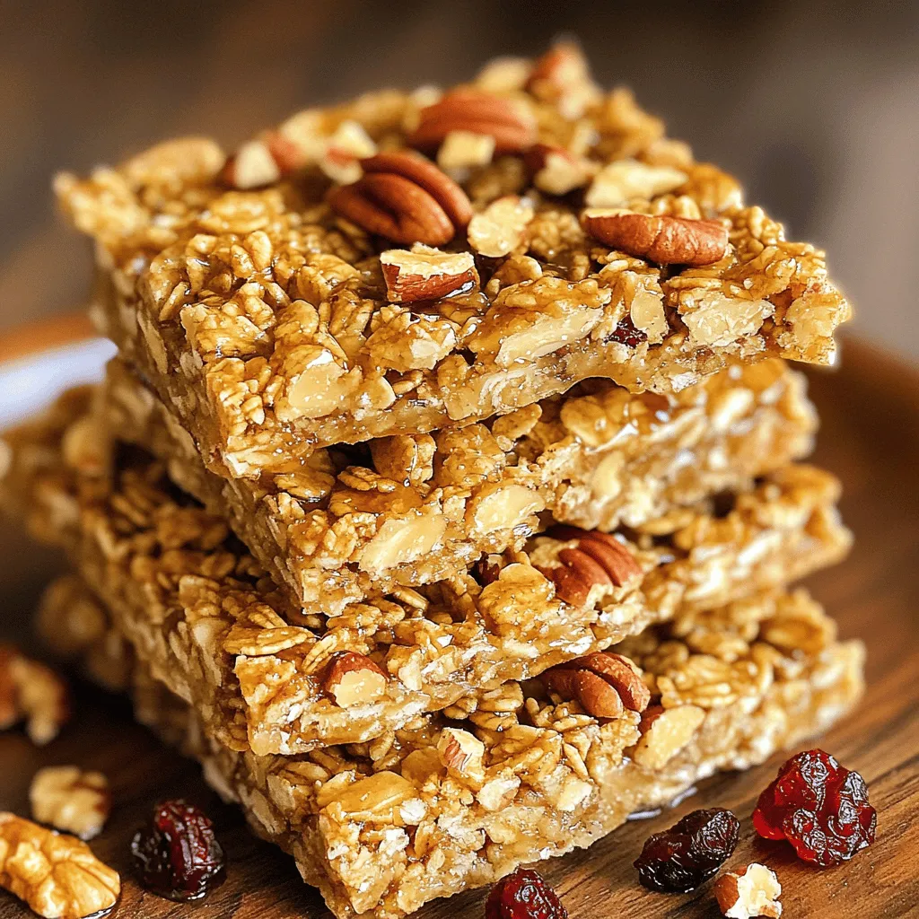 Maple Pecan Granola Bars Gesunder Snack für unterwegs