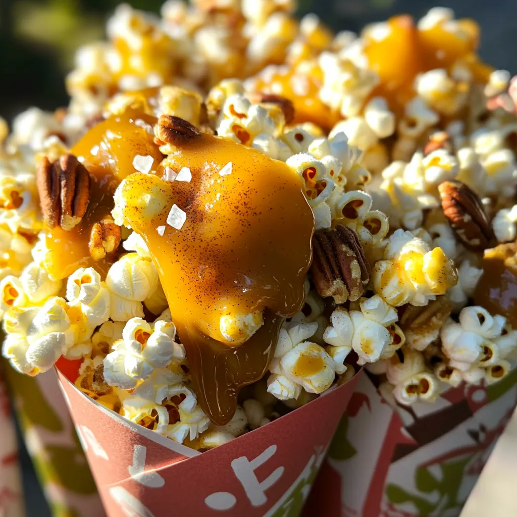 Apfelwein-Karamell-Popcorn-Cluster köstlicher Snack
