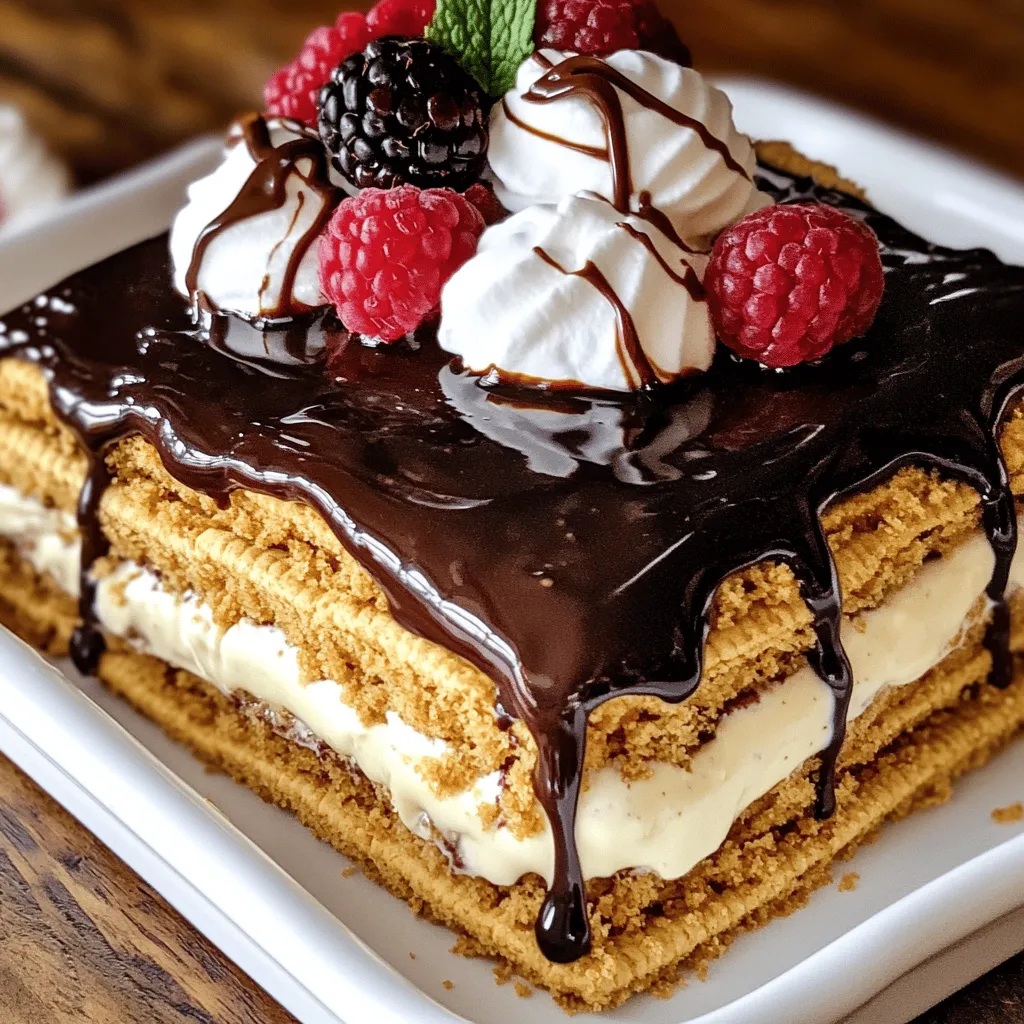 - Instant Vanillepudding (2 Packungen) - Milch (4 Tassen) - Graham Crackers (1 Packung) - Schlagsahne (1 Behälter, 8 Unzen)