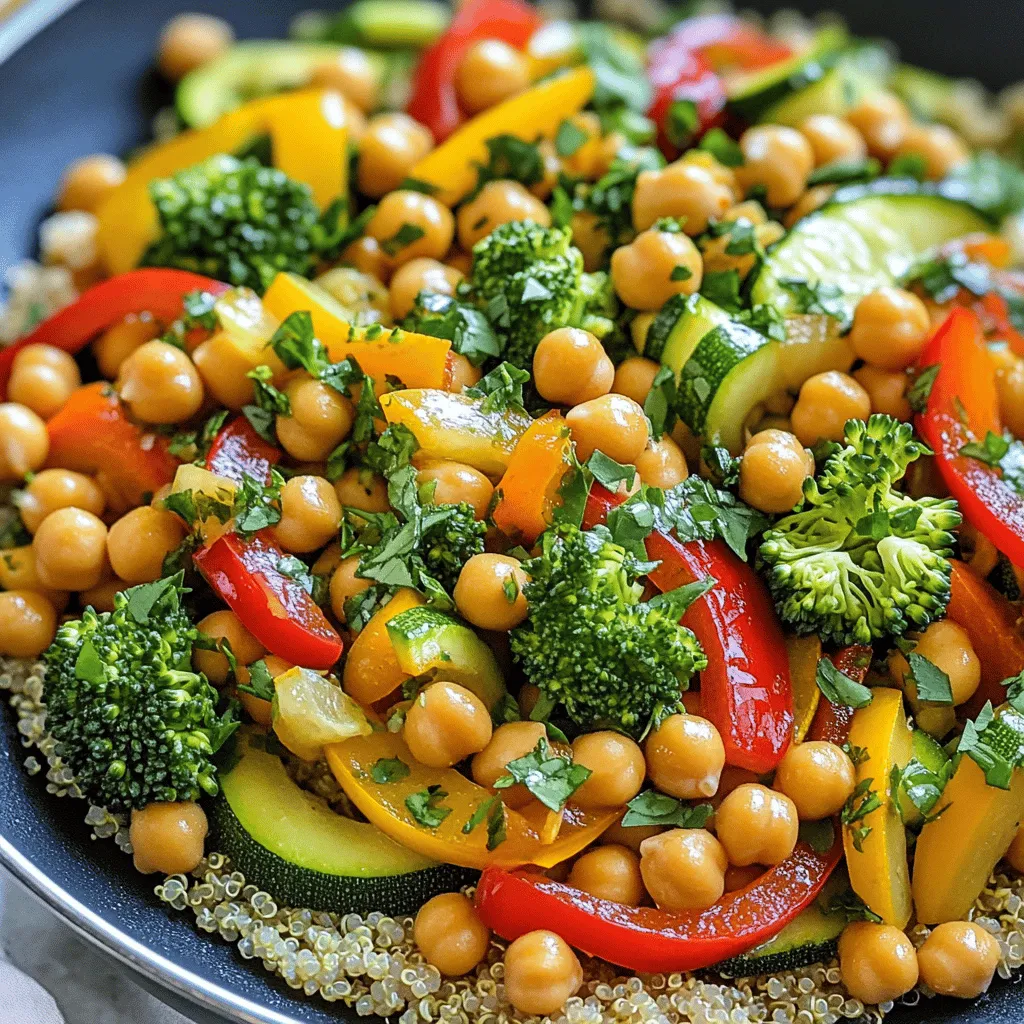 Frisches Kräuter-Kichererbsen-Wok Einfache und Leckereien