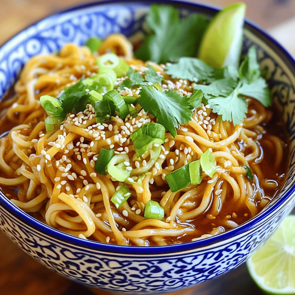Spicy Sesame Garlic Noodles Schmackhafte Kombination