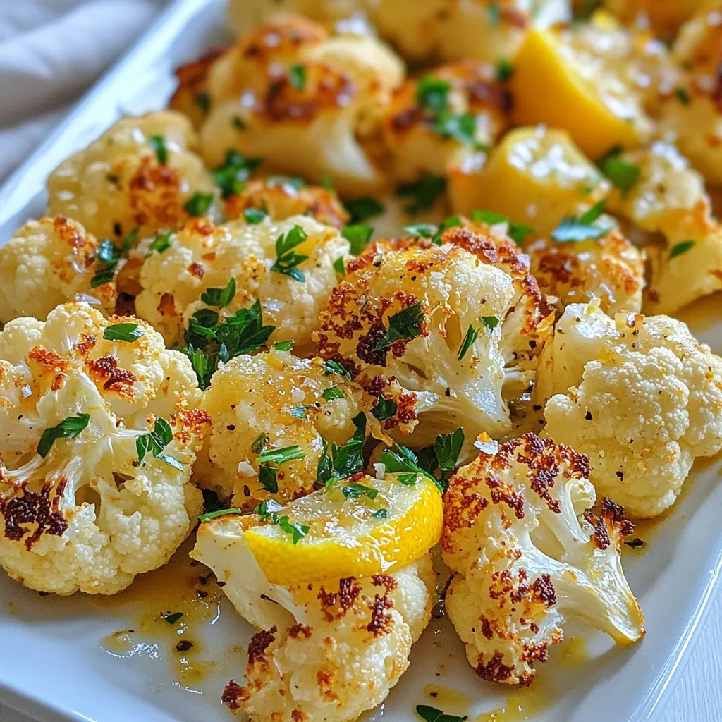 Knoblauch-Zitronen-gerösteter Blumenkohl Leckeres Rezept
