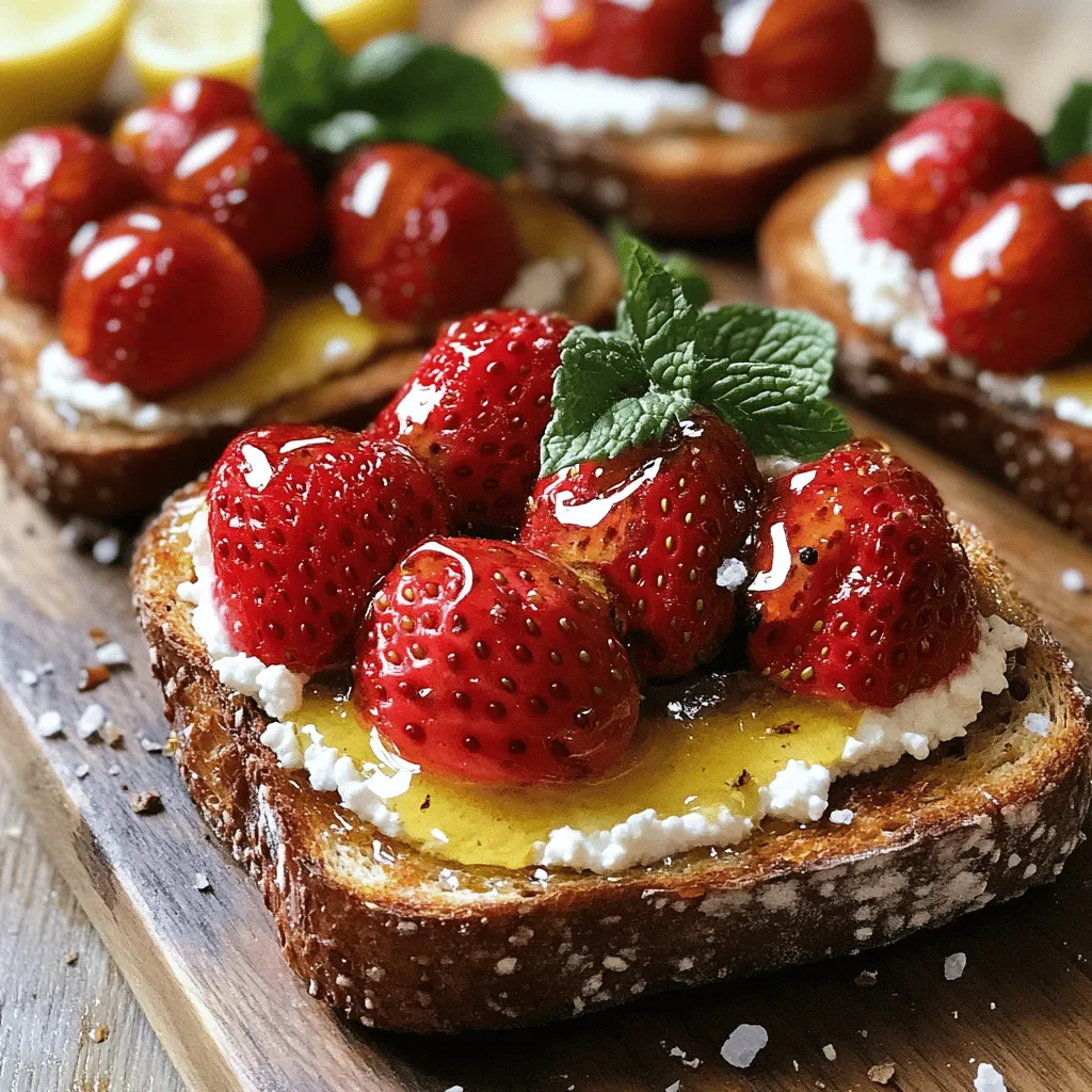 - 250 g frische Erdbeeren - 200 g Ricotta - 4 Scheiben Vollkornbrot