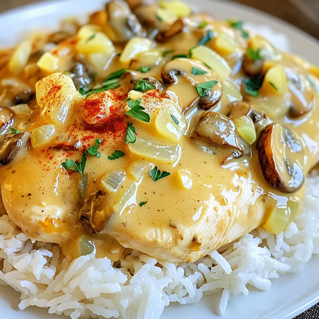 Slow Cooker Creamy Mushroom Chicken Cremig und Köstlich