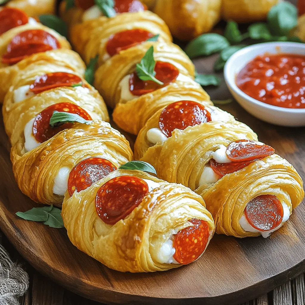 Einfache Pepperoni Mozzarella Croissant Rolls Rezept