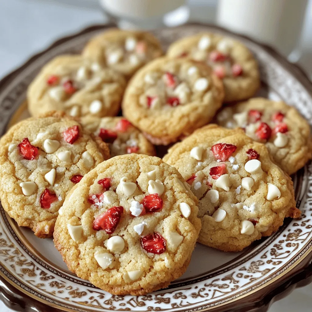 Wunderbare White Chocolate Strawberry Cookies Rezept