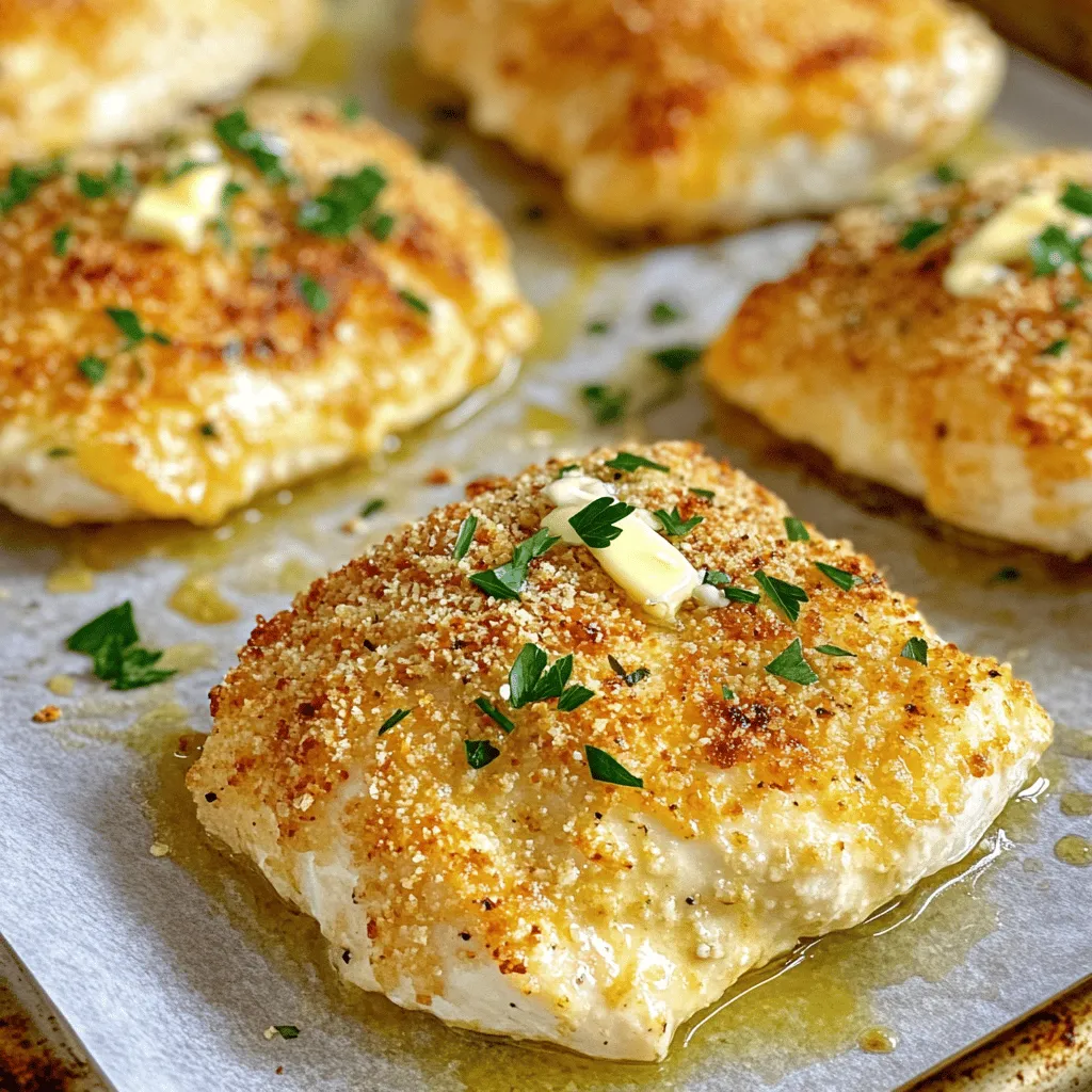 - 4 Hähnchenbrustfilets - 4 Esslöffel ungesalzene Butter, geschmolzen