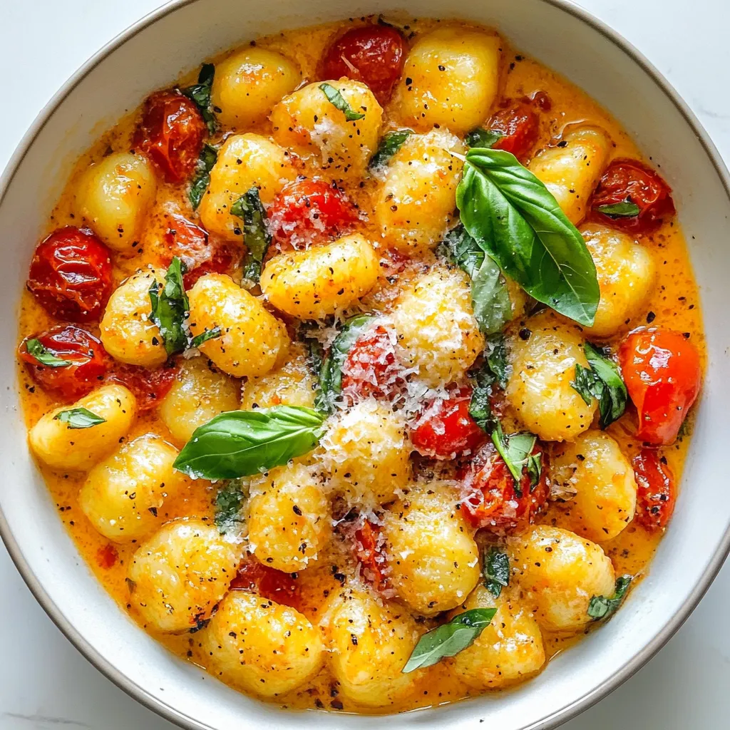 One-Pot Creamy Tomato Basil Gnocchi Einfaches Rezept