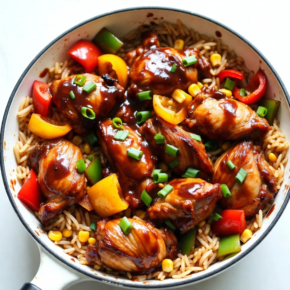 Honey BBQ Chicken Rice Skillet Einfaches Rezept