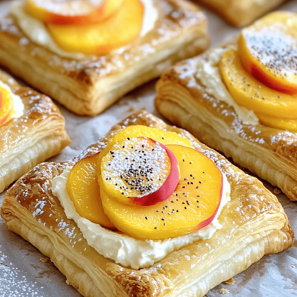 Pfirsich-Creme-Käse-Danish Köstlicher Snack für jeden Tag