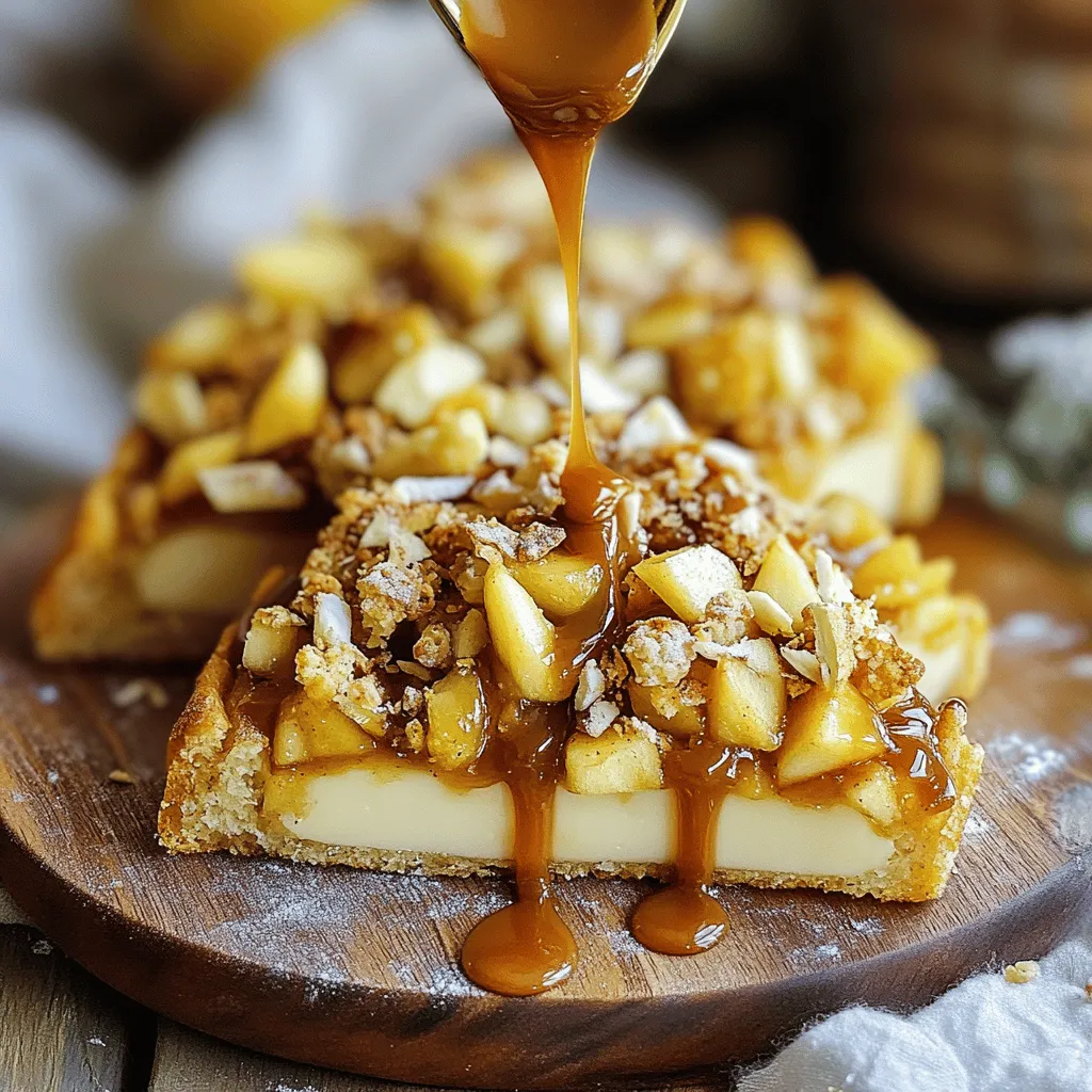 - 2 Tassen Äpfel, geschält und gewürfelt - 2 Esslöffel Zucker - 1 Teelöffel Zimt - 1 ½ Tassen Kekskrümel (z.B. von Butterkeksen) - ½ Tasse Haferflocken - ¼ Tasse brauner Zucker - ½ Tasse Butter, geschmolzen - 1 Paket (ca. 225 g) Frischkäse, zimmerwarm - ½ Tasse Zucker - 1 Teelöffel Vanilleextrakt - 2 große Eier - 1 Tasse Karamellsauce (hausgemacht oder gekauft)