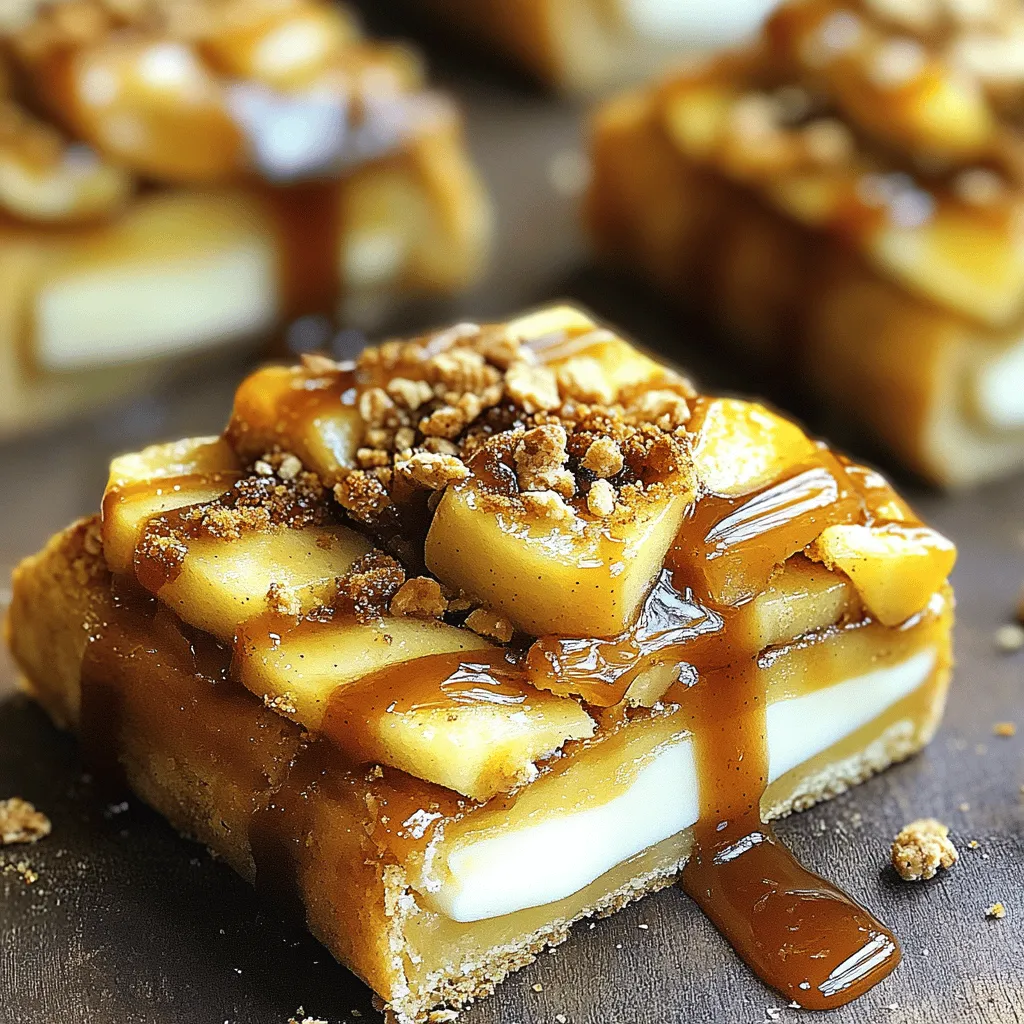 Caramel Apple Crisp Cheesecake Bars mit Überraschung