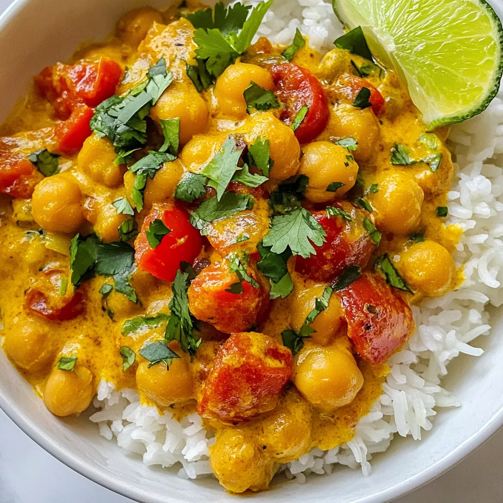 Vegan Coconut Chickpea Curry Einfach und Köstlich