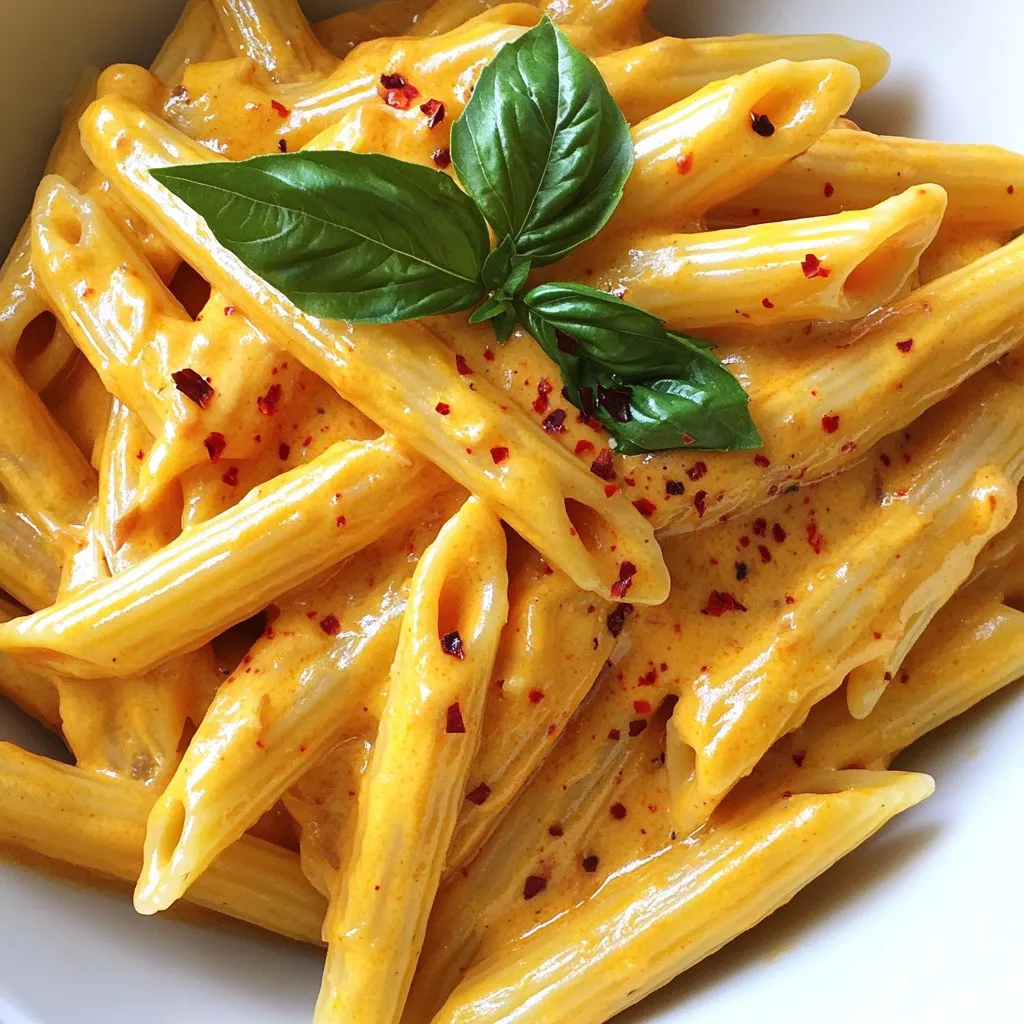 Cremige geröstete Paprika Pasta köstlicher Genuss