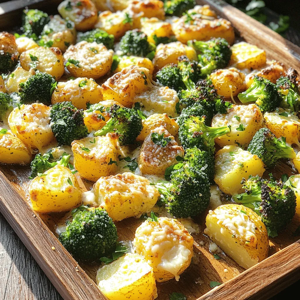 Roasted Parmesan Potatoes and Broccoli Einfaches Rezept